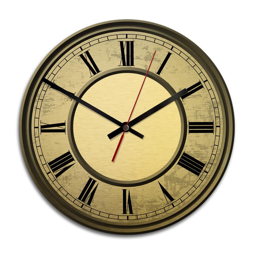 Wandklok Alu-Dibond met Goudeffect Vintage 03