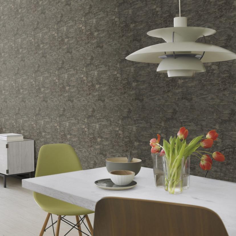 Tapet med metallook, Factory V sort tapet med metaleffekt