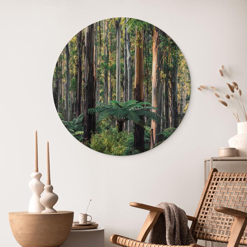 Stampa su legno della foresta di eucalipti negli Yarra Ranges - Colombo - Round