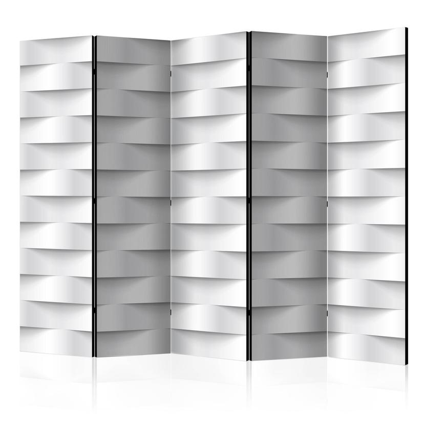 Paravent Séparation de pièce - Illusion blanche , 5 pièces - 225x172 cm