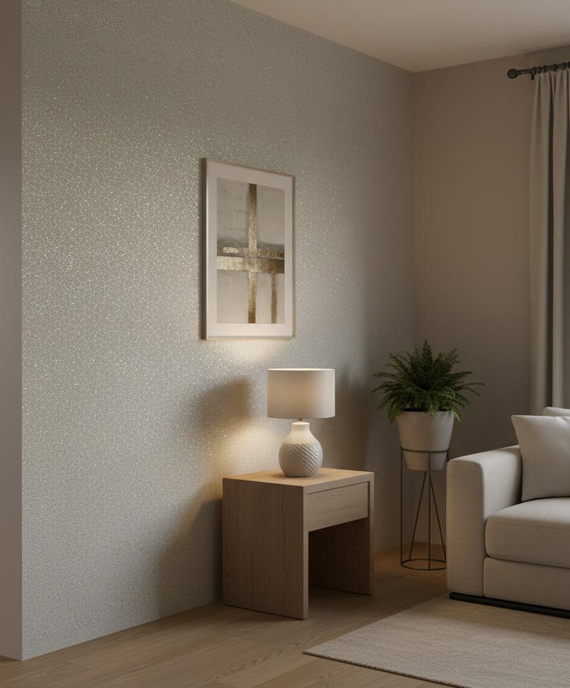 Papel pintado no tejido textura moderna en gris, cocina