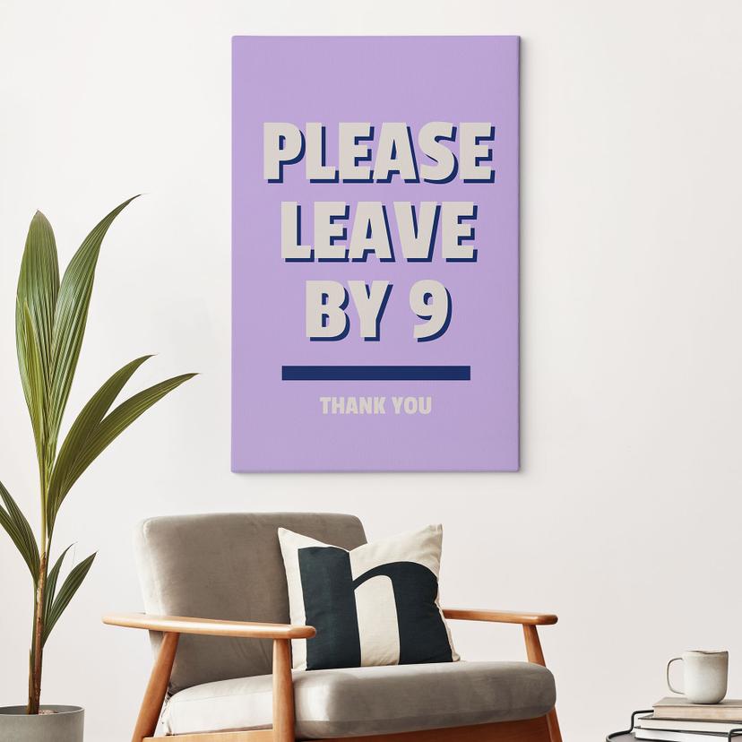 Stampa su tela Please leave by 9 - Fritsch