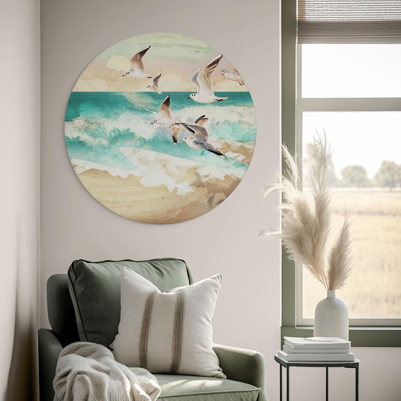 Decorazione murale in Dibond Gabbiani sulla spiaggia - SpaceFrog Designs