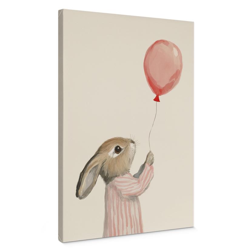 Canvasbillede Sød kanin med ballon - Treechild