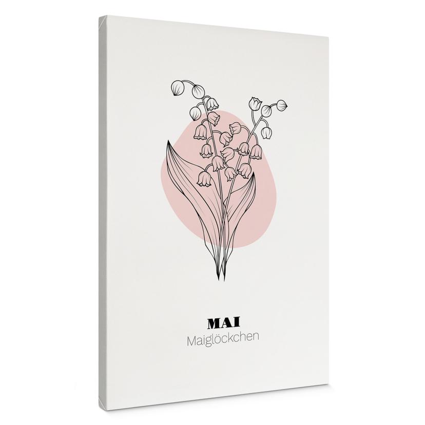Personalisierbares Leinwandbild Monatsblume Mai
