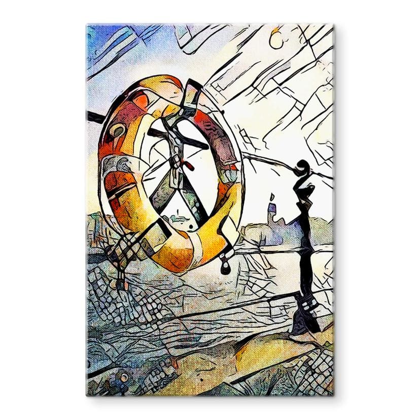 Tableau sur verre Zamart - Kandinsky rencontre Hambourg sur le port