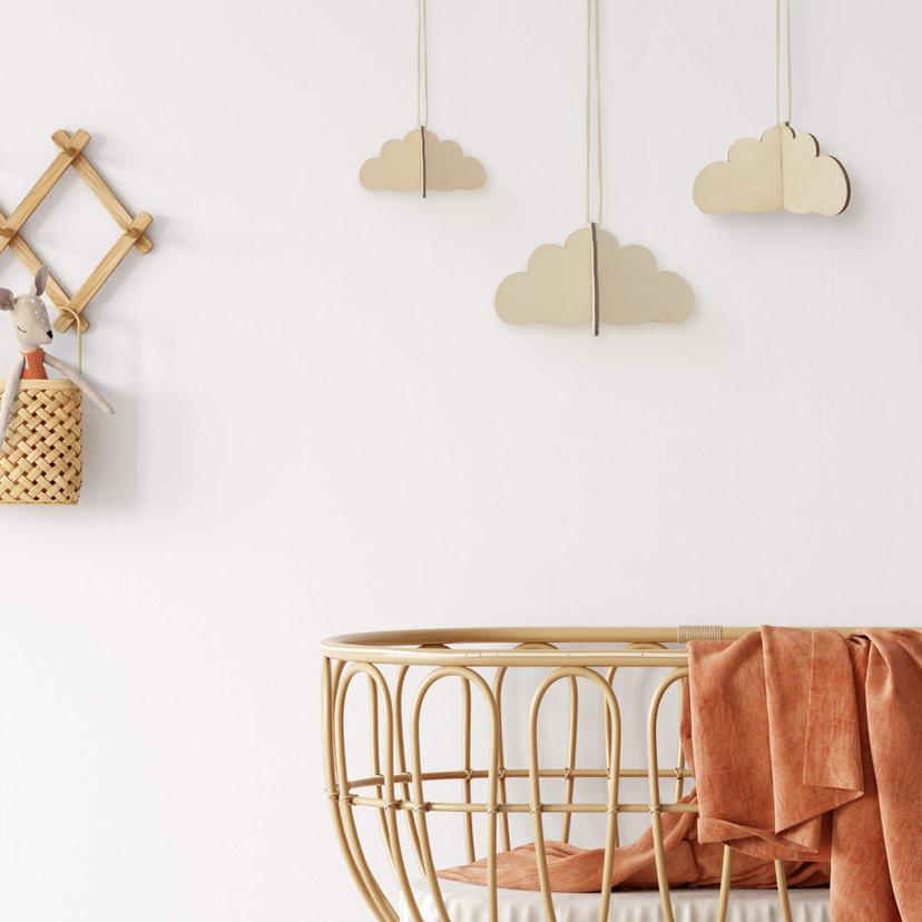 juego de nubes de madera 3D para decoración de pared - álamo (3 piezas) - 50x20 cm