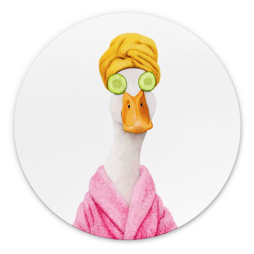 Tableaux Canard Spa Amusant au Masque de Concombre Rond - Korenkova
