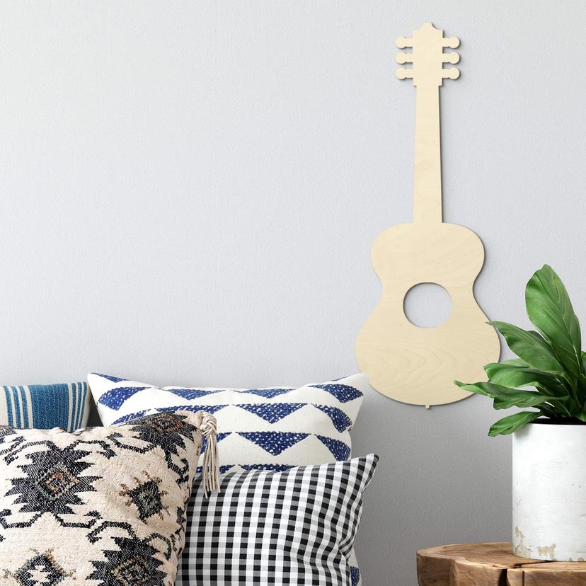 Decoración en madera chopo - guitarra