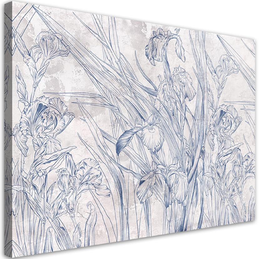 Canvasbillede, Irys blomster blå