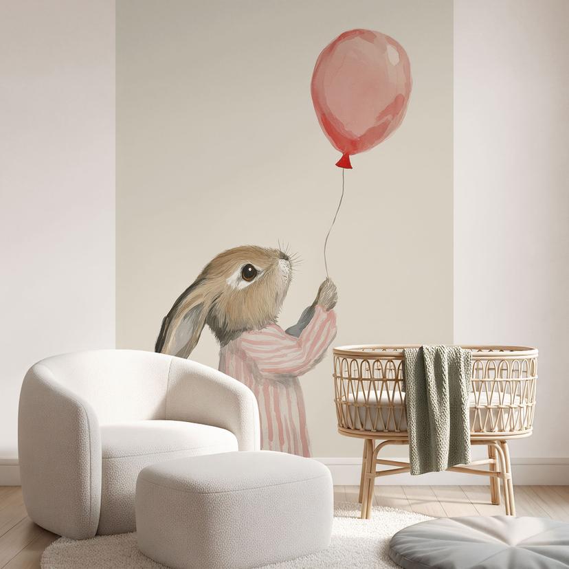 Sød kanin med ballontapet | børnehavetapet - Treechild