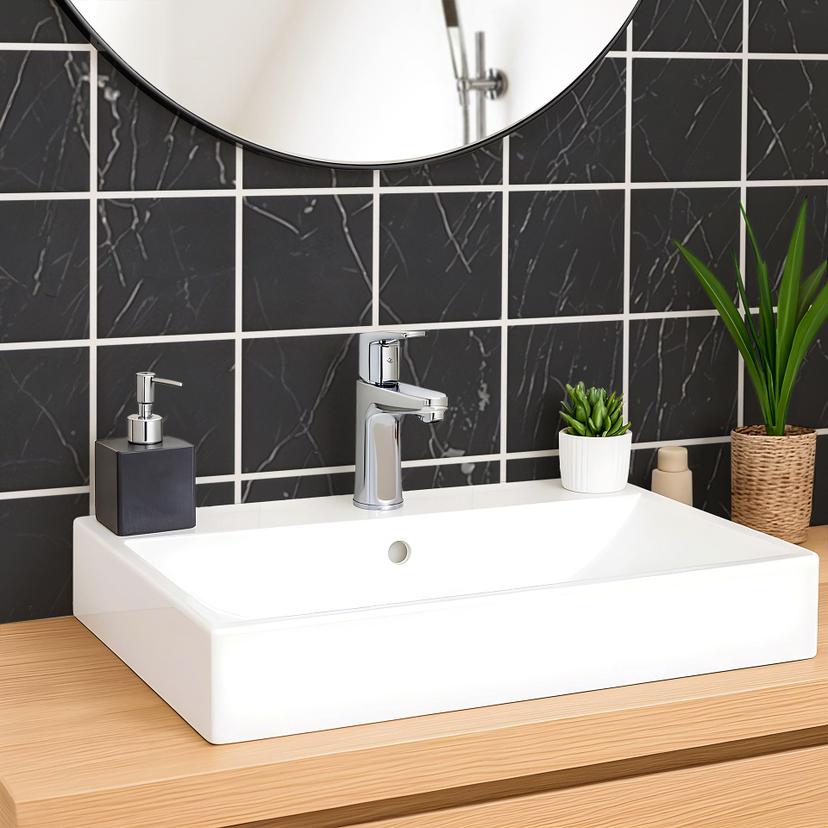 Adesivi piastrelle effetto marmo, bianco e nero - Pellicole per mobili, rivestimento cucina, pellico