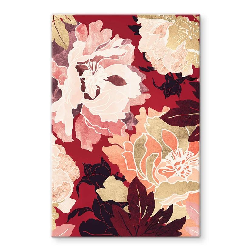 Glasbillede - Pæoner med store blomster - SpaceFrog Designs