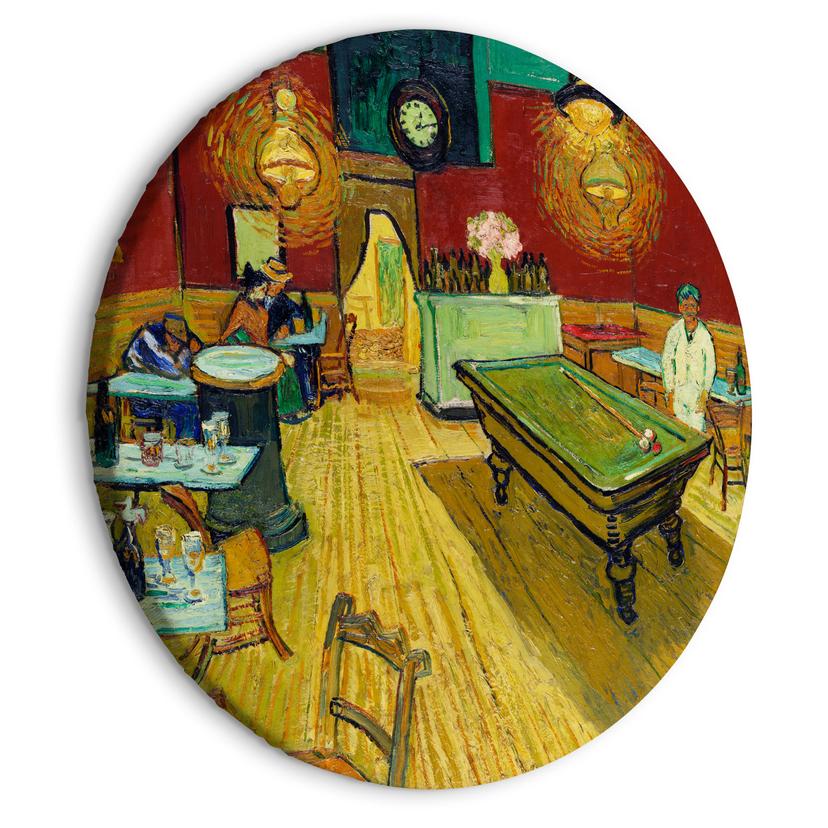 Rundes Leinwandbild van Gogh - Das Nachtcafé