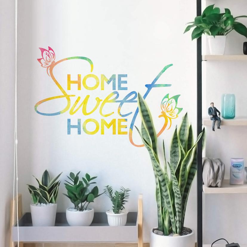 Sticker mural - Aquarelle Home sweet Home
