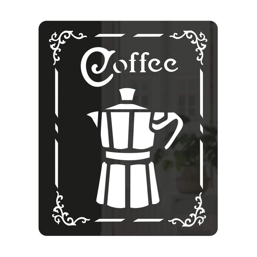 Decoro in acrilico Insegna del caffè - Caffettiera espresso