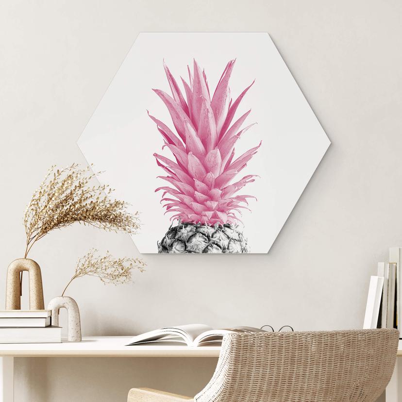 Esagono Alu-Dibond 1X Studio - Pink Pineapple