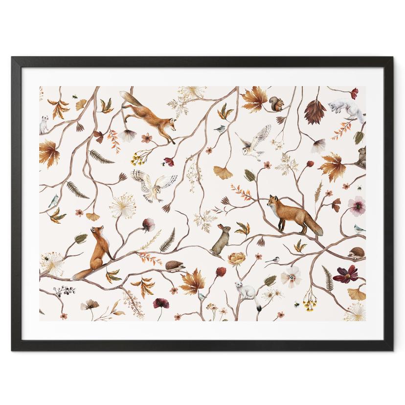 Póster de animales del bosque en otoño - Kikki Belle