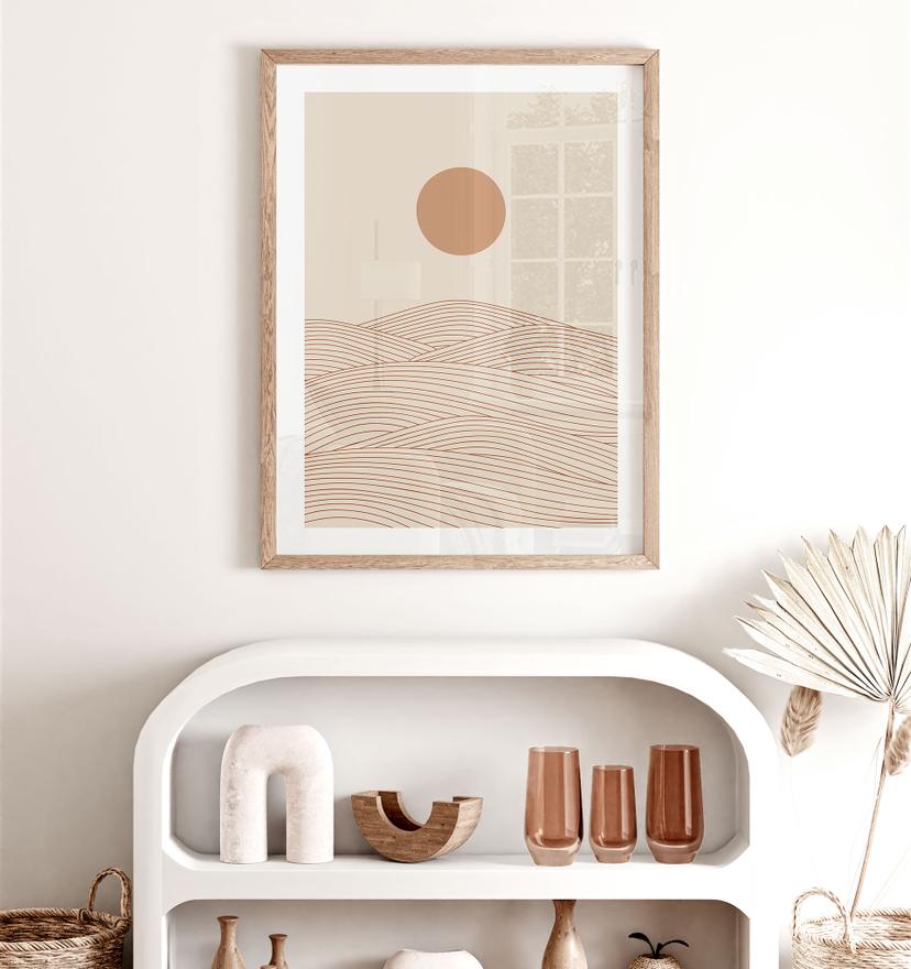 Poster Alba sul deserto astratto - Playell