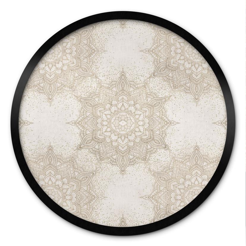 Elegant mandala plakat i sandguld - Bloomery Decor - Round