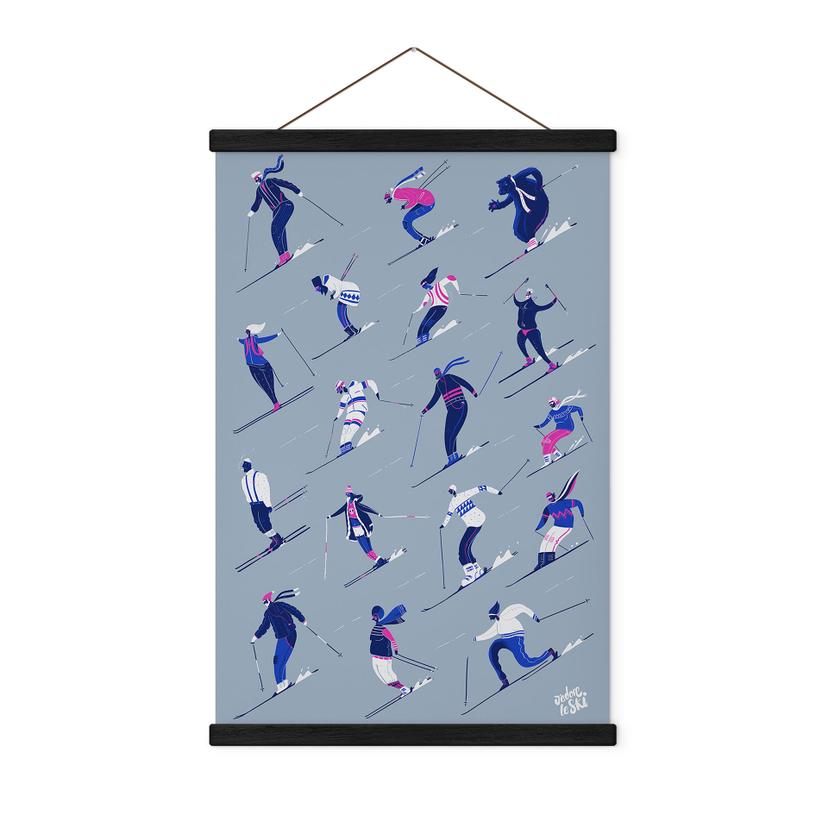 Póster de tela esquiando en invierno - Harrison