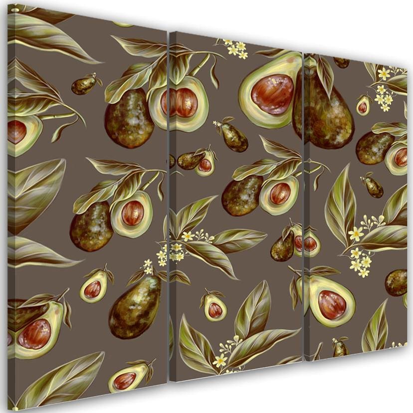 Tableau sur toile 3 parties, moitiés d'avocat