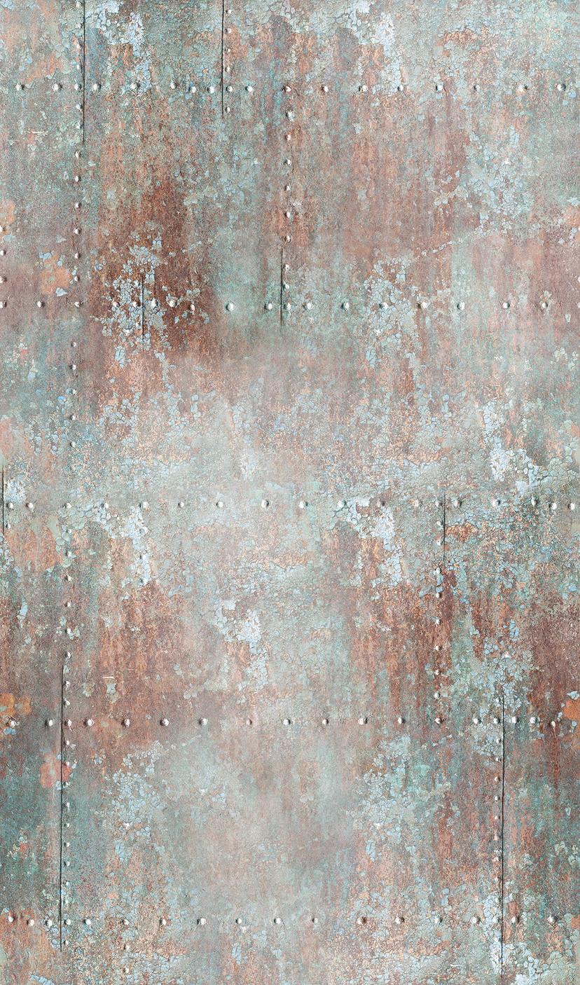 Carta da parati effetto metallo vintage Carta da parati fotografica Grigio, rosso,Immagine 2,70 x 1,