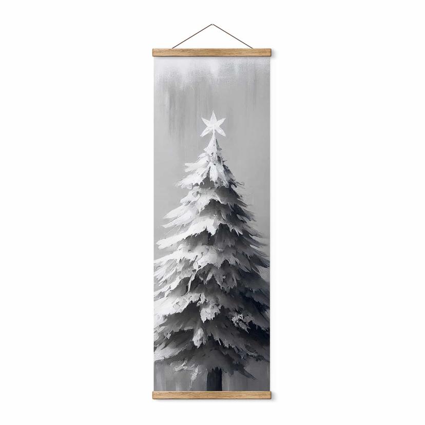 Tekstil plakat Sneklædt juletræ - Treechild - panorama