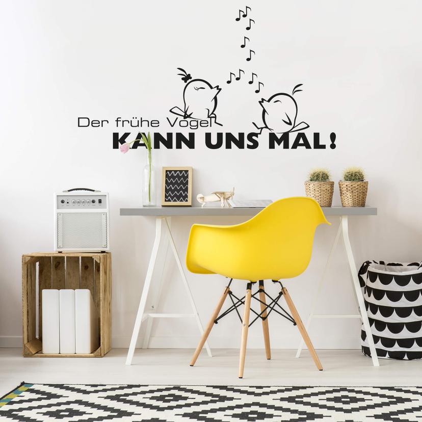 Wandtattoo Der frühe Vogel kann uns mal 2