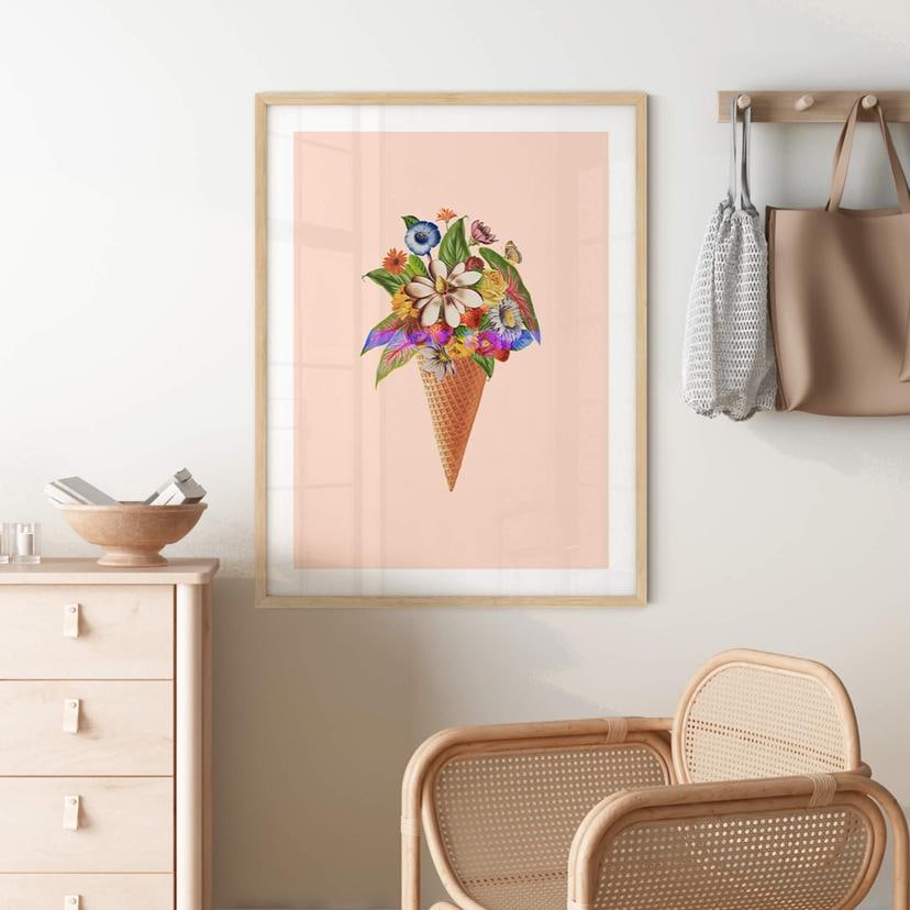 Poster Frida Floral Studio - Cornet de glace fleuri