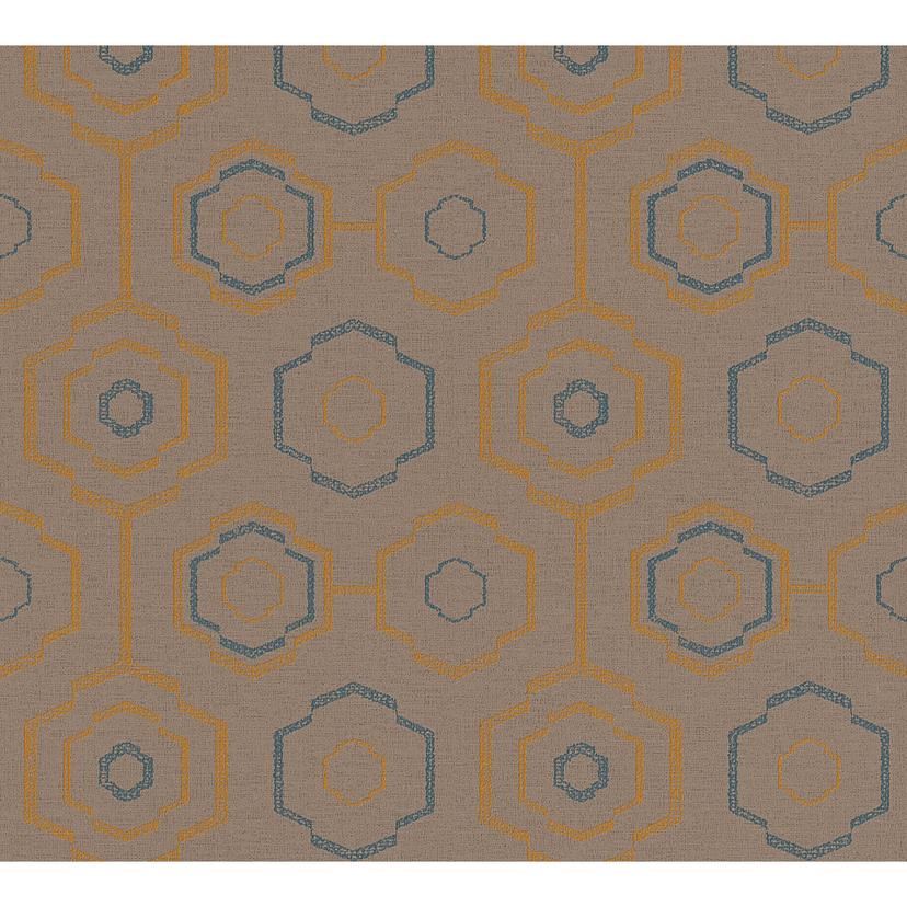Ethnic Origin A.S. Création Papier peint géométrique - Orange Bleu