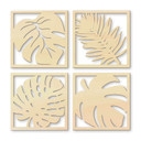Poplar wood art - Zestaw tropikalnych liści