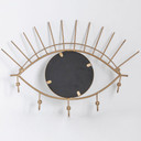 Wandspiegel Goldenes Auge mit Haken - Metall, Goldoptik - 60x42x5 cm