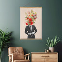 Obraz tkaniny mężczyzna w garniturze z polnymi kwiatami - Frida Floral Studio