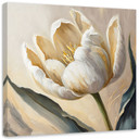 Canvasbillede, Tulipanblomster malet beige
