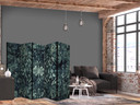 Paravent, Raumteiler freistehend, Trennwand - Oriental Carpet: Emerald Ornaments and Rubbed Patterns