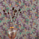 blomstertapet Hawaii lilla orange - blomstertapet designer - design tapet natur