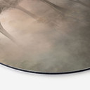 Wanddecoratie Bosmagie in de ochtendnevel Beige - Ms Tiff - Alu-Dibond Rond