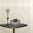 Tapeta z włókniny Versace Heritage Baroque Medallion Floral White Grey luksusowa elegancja