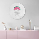 Tableau sur verre rond Orara Studio - Pastèque avec pluie