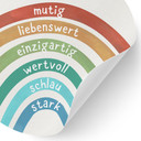Rundes Wandtattoo mit Regenbogen - Kraftsätze fürs Kinderzimmer