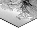 Geborsteld Alu-Dibond met goud-, zilver- & kopereffect - Florale lijnkunst - Treechild