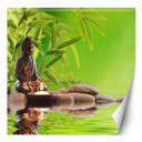 Fototapete, Buddha Kerze und Zen-Steine