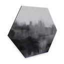 Hexagone - Alu-Dibond effet métallisé Nouveauprints - Coups de pinceau d'aquarelle (noir)