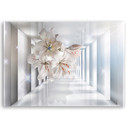 Canvasbillede, Blomster i 3D-tunnel