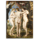 Canvasbillede, De tre gratier - P. P. Rubens reproduktion