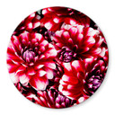 Plateau de table en verre - Floraison rouge - Rond