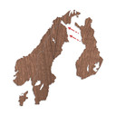 Fornir mahoniowy - Mapa Skandynawii
