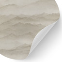 Wallsticker Roerich Peaks - Beige Bjerglandskab - Sir Edward x Grigory Gladarev - Rund