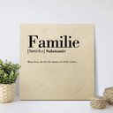 Holzbild Grammatik - Familie - Quadratisch